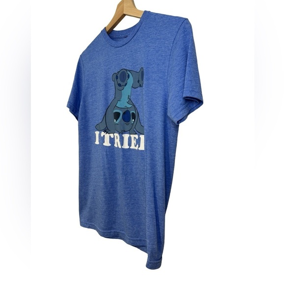 Disney Stitch "I TRIED" Blue Short Sleeve Tee Size S - Picture 3 of 13